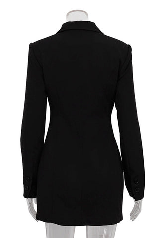 Button-Front Casual Blazer Dress