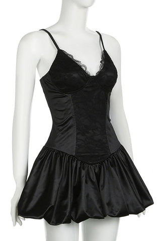 Lace Trim Mini Dress