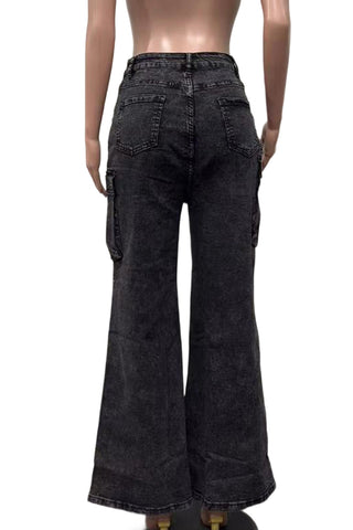 Chic Wide-Leg Cargo Jeans