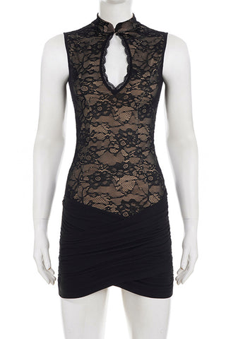 Lace Keyhole Casual Dress
