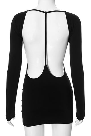 Long-Sleeve Casual Mini Dress