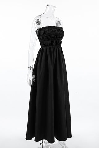 Strapless Maxi Dress with Flared Skirt