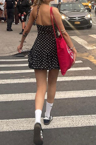 Halter Polka Dot Casual Dress