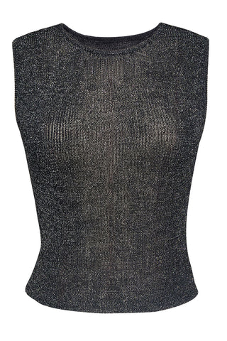Sheer Sleeveless Ribbed Top