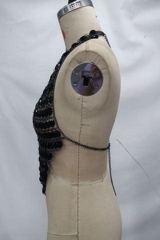 Sequined Halter Tank Top