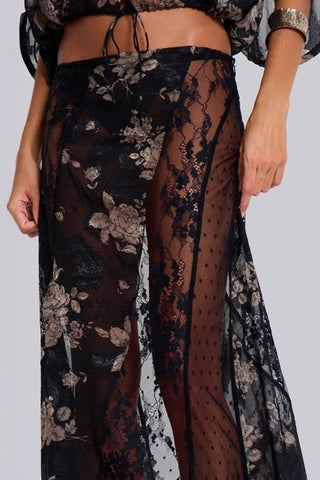 Floral Sheer Maxi Skirt