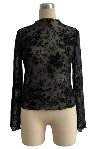 Floral Detail Sheer Top
