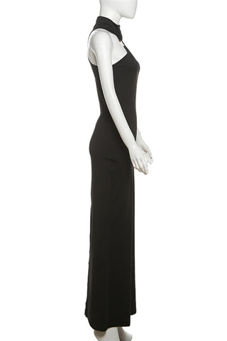 Sleeveless High-Neck Evening Gown