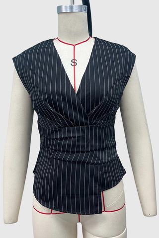 V-Neck Wrap Peplum Tank