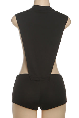 Sleeveless Cutout Waist Romper