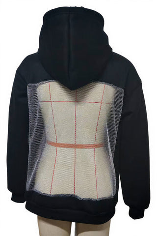 Hooded Sweatshirt with Mesh Back Design