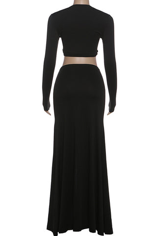 Elegant Long Sleeve Cut-Out Set