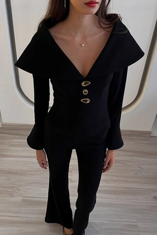 Stylish Buttoned Pants Set