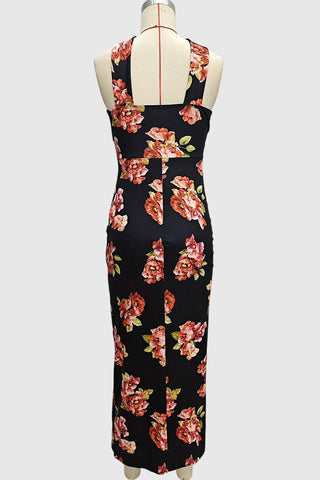 Floral Halter Midi Dress