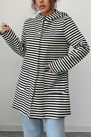 Striped Button-Up Blazer