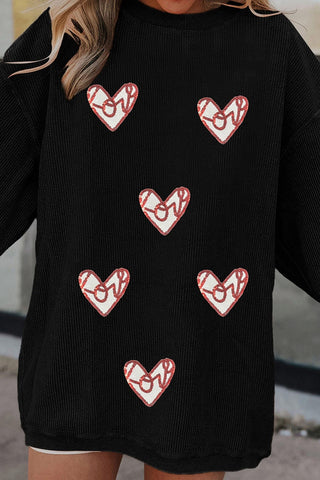 Heart Graphic Patched Sweatshirt