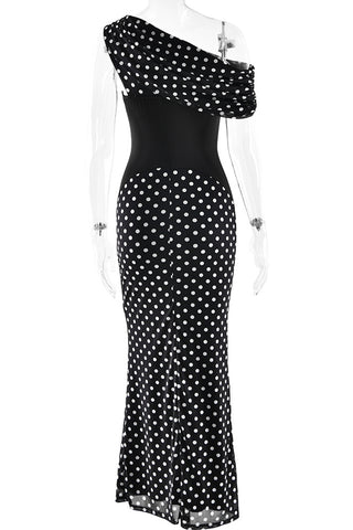 Off-Shoulder Polka Dot Night Dress