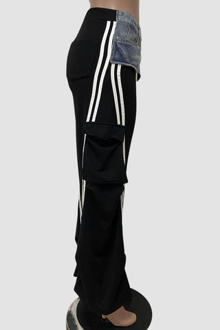 Stylish Contrast Waist Casual Pants