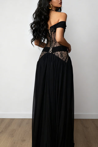 Elegant Off-Shoulder Evening Gown