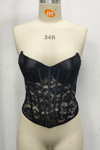 Lace-Trimmed Corset Top