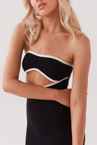 Strapless Cut-Out Maxi Dress