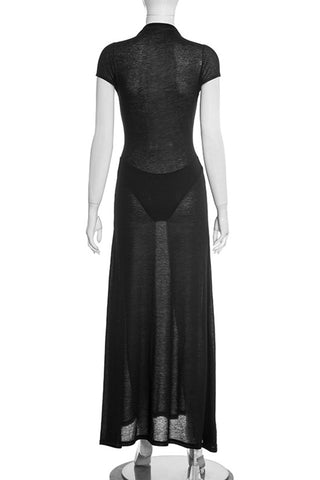 Button-Down Casual Maxi Dress
