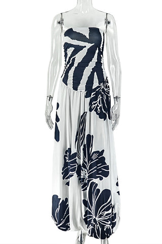 Strapless Floral Vacation Dress