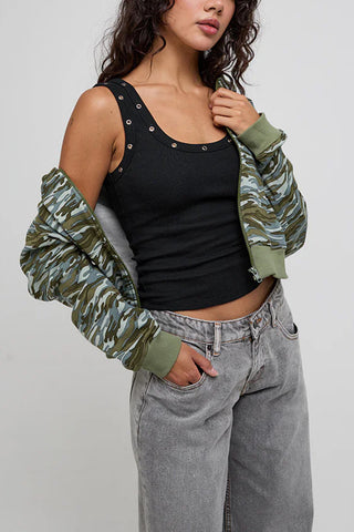 Eyelet-Trim Tank Top