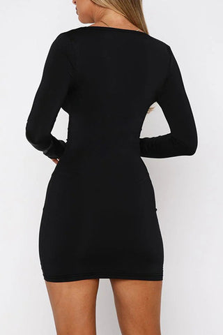 Lace-Up Cutout Mini Dress