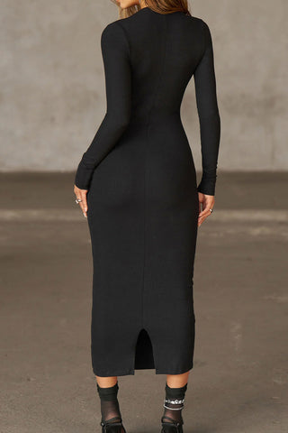 Keyhole Long Sleeve Midi Dress