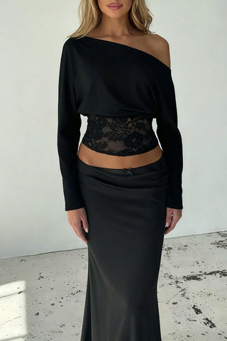 One-Shoulder Lace Detail T-Shirt