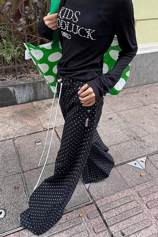 Polka Dot Straight Jeans