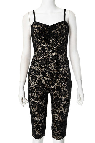 Lace Sleeveless Capris Set