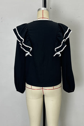 Ruffled Button-Up Blouse