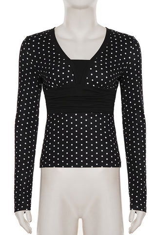 Polka Dot Long Sleeve Blouse