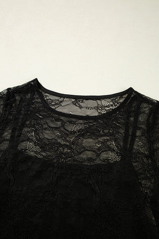 Lace Mesh Long Sleeve Top