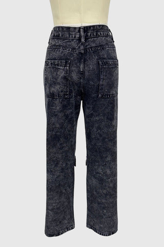 Casual Straight-Leg Patchwork Jeans