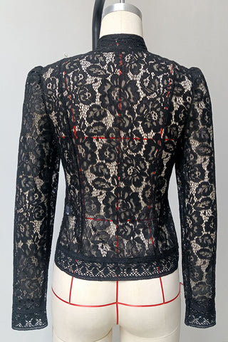 Elegant Lace Button-Down Blouse