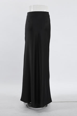 High-Waist Solid Maxi Skirt