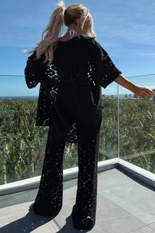 Eyelet Shirt and Pants Set