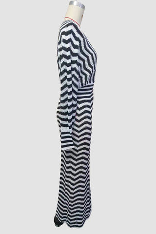 Chevron Striped Casual Dress