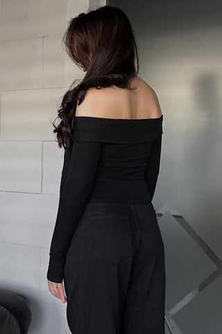 Off-Shoulder Tie-Knot T-Shirt
