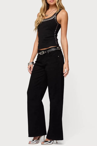 Studded Trim Tank Top