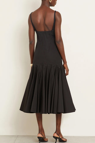 Flared Hem Midi Casual Dress