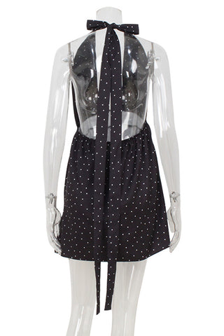 Halter Neck Polka Dot Casual Dress
