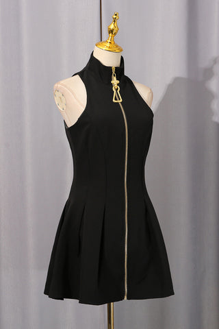 Zip-Front Casual Dress
