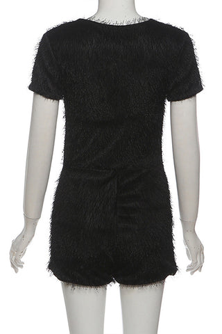 V-Neck Fringe Romper