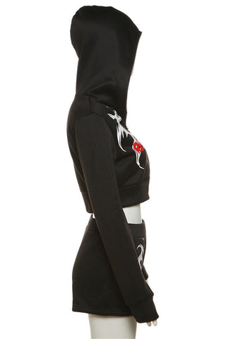 Stylish Zip-Up Hoodie and Shorts Set