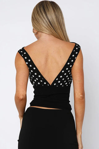 Polka Dot Sleeveless Tank Top