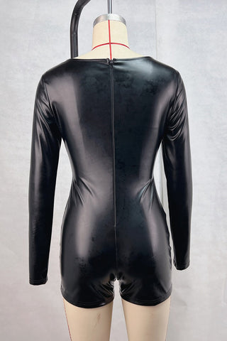 Cutout Detail Long Sleeve Romper